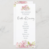 Lente Bloemen Pastels Stijlvol Script Bruiloft Programmakaart (Voorkant / Achterkant)