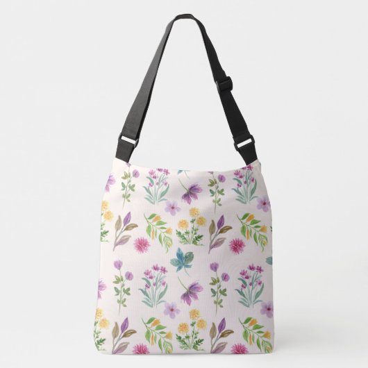 Lente Bloemen Patroon Crossbody Tas (Voorkant)