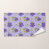Lente Bloemen Patroon in Paarse Bad Handdoek (Handdoek)