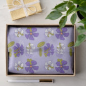 Lente Bloemen Patroon in Paarse Tissuepapier (Geschenk)