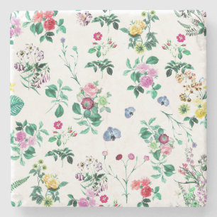 Lente Bloemen Patroon Marmeren Onderzetters