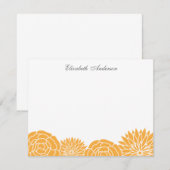 Lente Bloemen Platte Bedankbriefjes {oranje} Kaart (Voorkant / Achterkant)