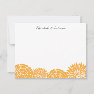 Lente Bloemen Platte Bedankbriefjes {oranje} Kaart
