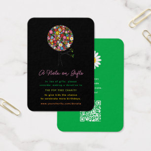 Lente Bloemen Pop Boom Meisje Verjaardag Donatie Visitekaartjes
