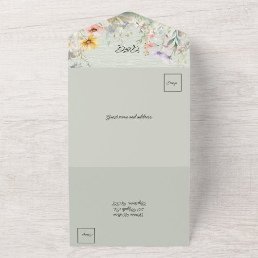 Lente Bloemen Poppies Zonnebloemen All In One Uitnodiging (Buitenkant)