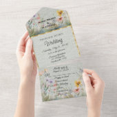 Lente Bloemen Poppies Zonnebloemen All In One Uitnodiging (Afscheurbaar)