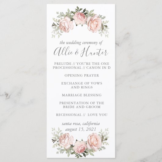 Lente Bloemen Programmakaart (Voorkant)