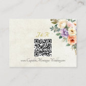 Lente Bloemen, QR Code - Crème Informatiekaartje (Achterkant)