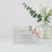 Lente Bloemen, QR Code - Zilver Informatiekaartje (Staand voorkant)