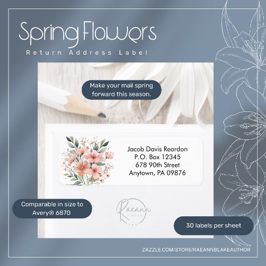 Lente Bloemen Retouradreslabel Etiket