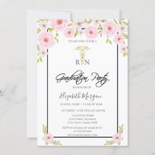 Lente Bloemen RN Verpleegster Afstudeerfeest Kaart