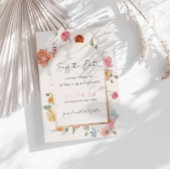 Lente Bloemen Roze Goud Save The Date Kaart