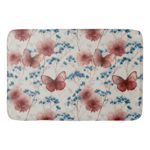 Lente Bloemen & Roze Vlinders Oud Model Badmat