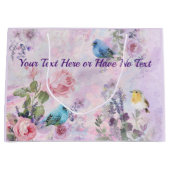 Lente Bloemen Rozen Blauw Vogelpastel Bloemtuin Groot Cadeauzakje (Voorkant)