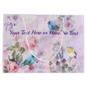 Lente Bloemen Rozen Blauw Vogelpastel Bloemtuin Groot Cadeauzakje (Achterkant)