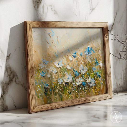  Lente Bloemen Schilderen Wildflower Field Poster