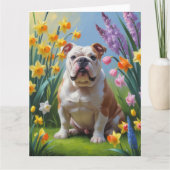 Lente bloemen schilderij van Bulldog Kaart (Voorkant)