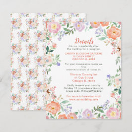 Lente Bloemen Trouwdetails Kaart