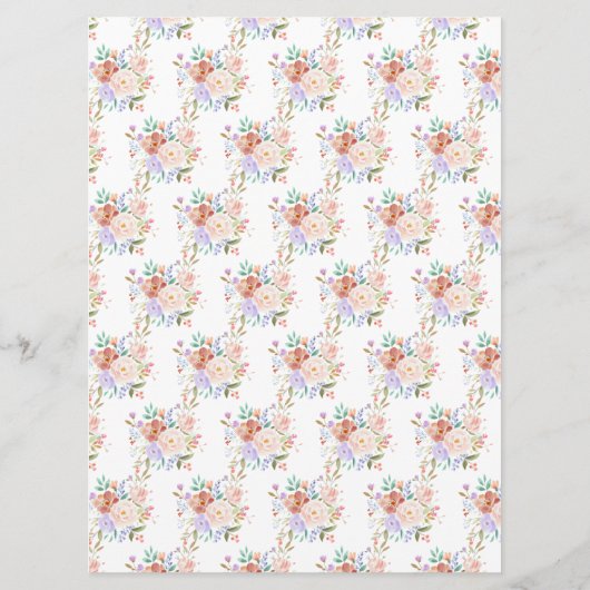 Lente Bloemen Trouwmenu Menu (Achterkant)