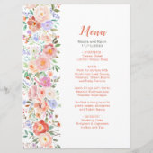 Lente Bloemen Trouwmenu Menu (Voorkant)