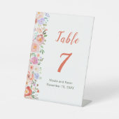 Lente Bloemen Trouwtafel Nummer Reclamebord Met Voetstuk (Voorkant)