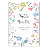 Lente Bloemen Trouwtafel Nummers Kaart (Achterkant)