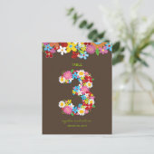 Lente Bloemen Tuin Bruiloft Feest Tafel Nummer Uitnodiging Briefkaart (Staand voorkant)