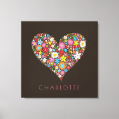 Lente Bloemen Tuin Liefde Hart Kwekerij Muur Kunst Canvas Afdruk (Voorkant)