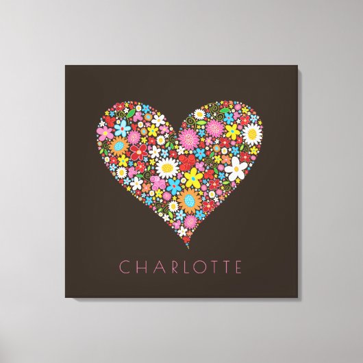 Lente Bloemen Tuin Liefde Hart Kwekerij Muur Kunst Canvas Afdruk (Voorkant)