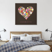 Lente Bloemen Tuin Liefde Hart Kwekerij Muur Kunst Canvas Afdruk (Insitu (Slaapkamer))
