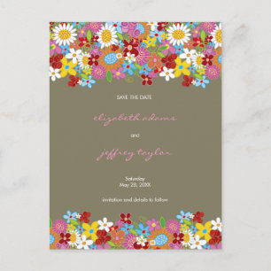 Lente Bloemen Tuin Save The Date Postkaart Aankondigingskaart