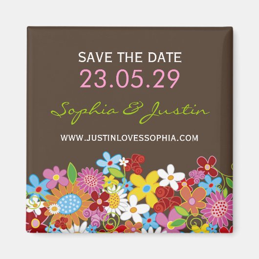 Lente Bloemen Tuin Whimsical Chic Save The Date Magneet (Voorkant)