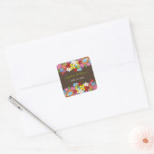 Lente Bloemen Tuin Whimsical Huwelijksgunsten Vierkante Sticker (Envelop)