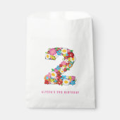 Lente Bloemen Twee 2e Verjaardag Party Favor Bag Bedankzakje (Voorkant)
