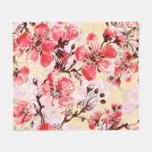 Lente bloemen U patroon Fleece Deken (Voorkant (Horizontaal))