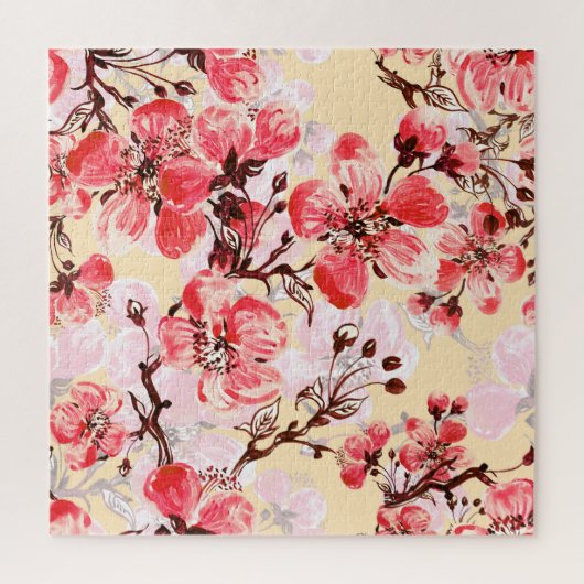 Lente bloemen U patroon Legpuzzel (Verticaal)