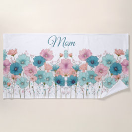 Lente bloemen uit grootmoeders tijd voor mama strandlaken