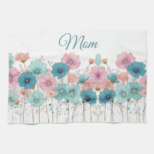 Lente bloemen uit grootmoeders tijd voor mama theedoek