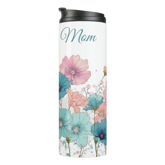 Lente bloemen uit grootmoeders tijd voor mama thermosbeker (Geroteerd rechts)