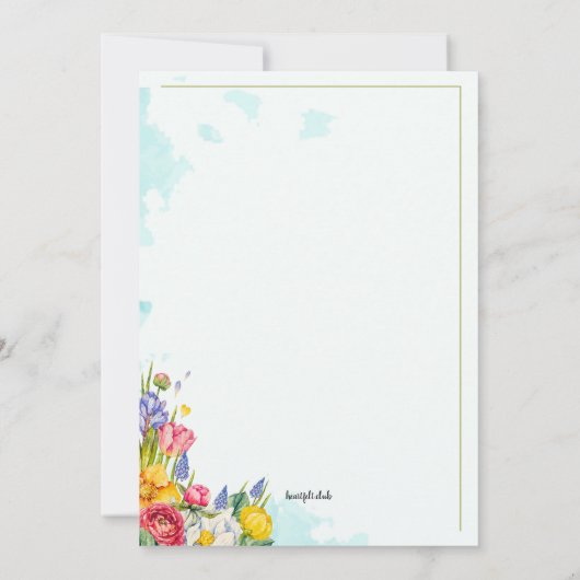 Lente Bloemen Uitnodiging (Achterkant)