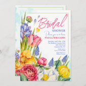 Lente Bloemen Uitnodiging (Voorkant / Achterkant)