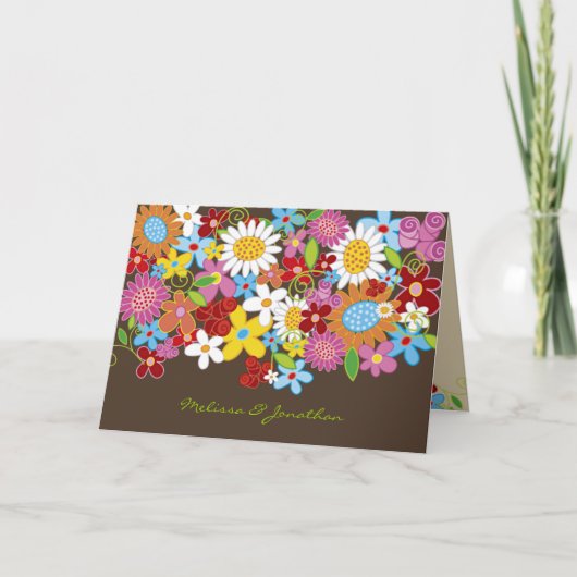 Lente Bloemen Uitnodiging Aankondiging Aangepaste  (Voorkant)