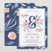 Lente Bloemen Uitnodiging voor het Huwelijk, Boho (Voorkant / Achterkant)