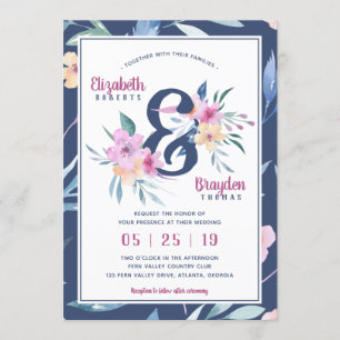 Lente Bloemen Uitnodiging voor het Huwelijk, Boho