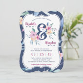 Lente Bloemen Uitnodiging voor het Huwelijk, Boho (Staand voorkant)