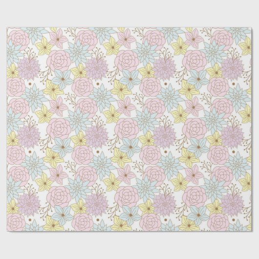 lente bloemen verpakkings papier (Vlak)