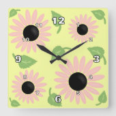 Lente bloemen vierkante klok (Voorkant)