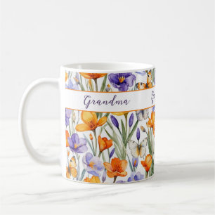 Lente Bloemen Vlinders Mooie Patroon Oma Koffiemok