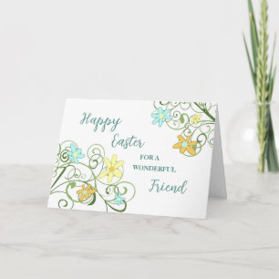 Lente Bloemen Vriend Gelukkig Pasen Feestdagen Kaart