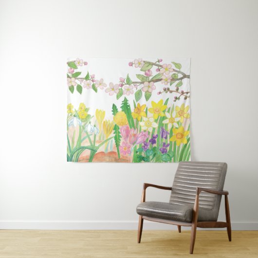 Lente Bloemen Wandkleed (In Situ (horizontaal))